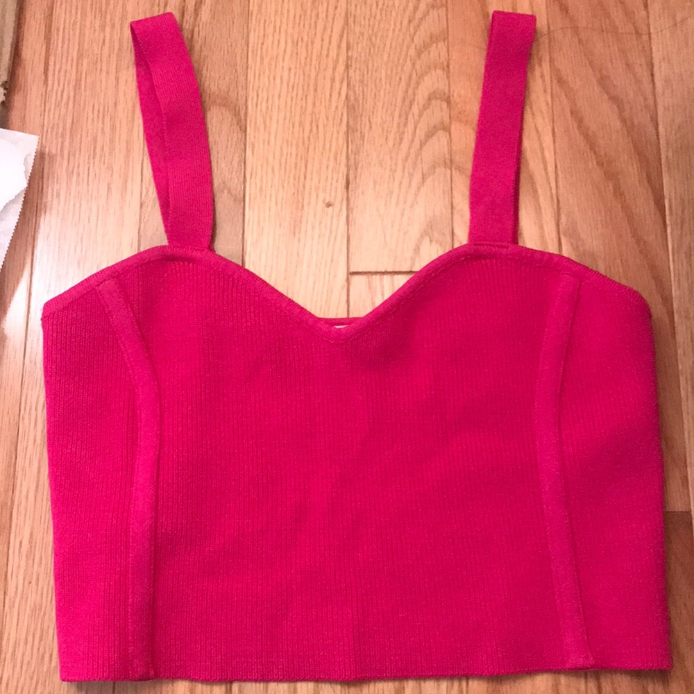 Zara hot pink crop top